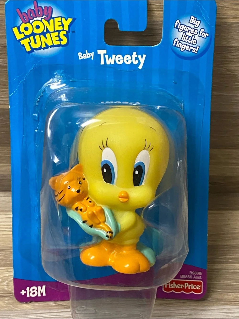 Fisher-Price Yellow Baby Tweety Figure with Orange Feet and Blue Eye Accents